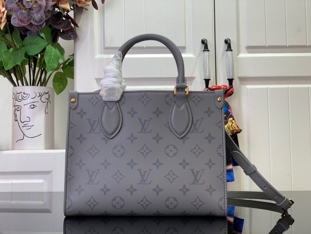 Louis Vuitton LV Monogram Ink Onthego Small Tote Bag Handbag M12465 Gray