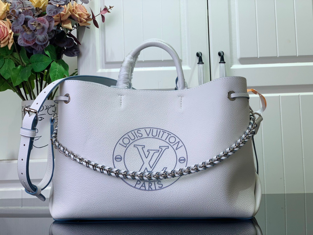 Louis Vuitton LV Calfskin Bella Tote Bag Handbag M11733 White