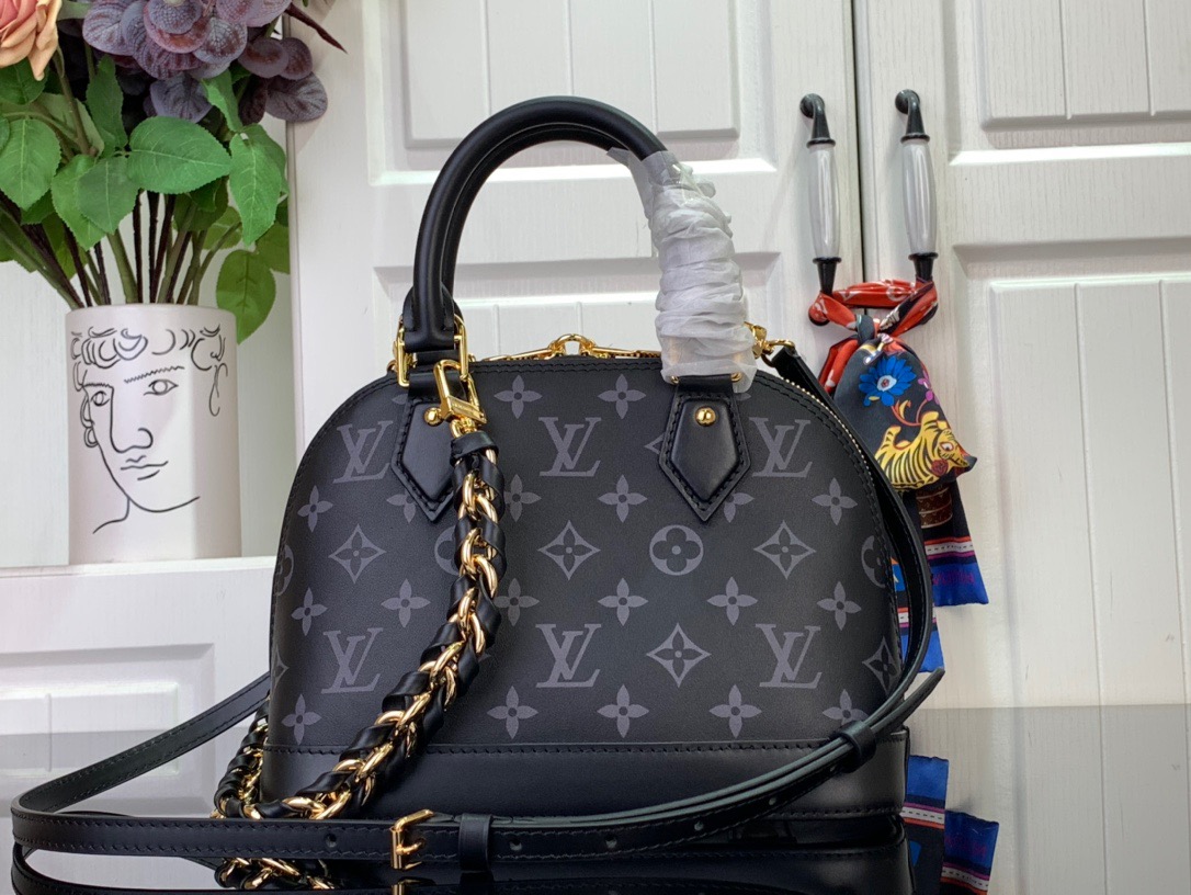 Louis Vuitton LV Monogram Ink Alma BB Bag Handbag M12289 Black