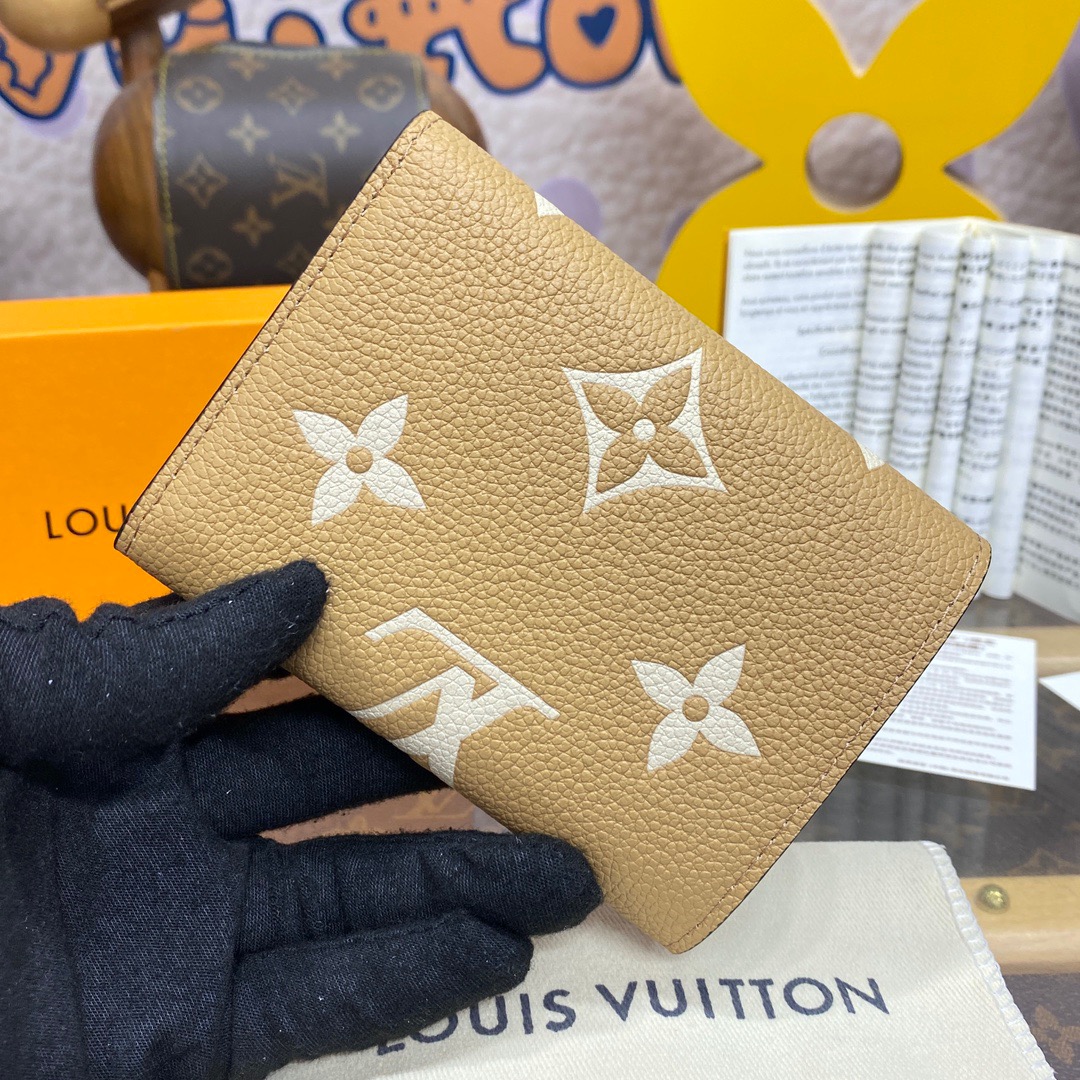 Louis Vuitton LV Calfskin Victorine Wallet Purse Cardholder M11988 Tan