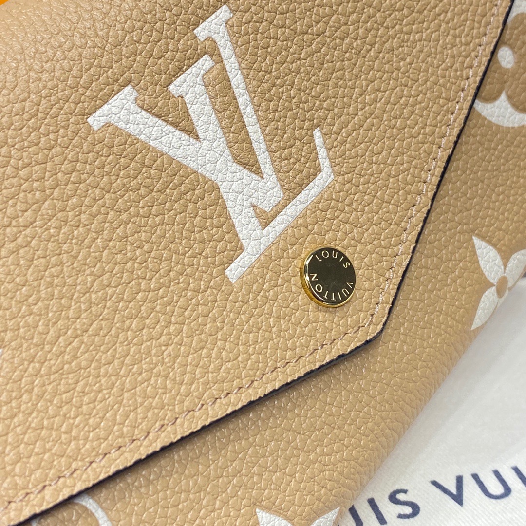 Louis Vuitton LV Calfskin Sarah Wallet Purse Cardholder M12757 Tan