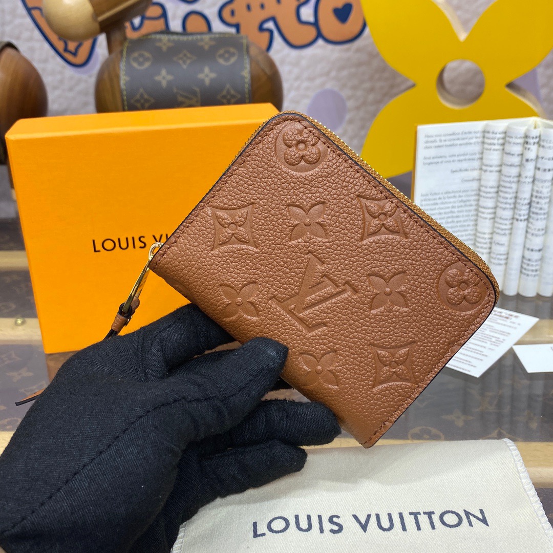 Louis Vuitton LV Calfskin Zippy Coin Purse Wallet Cardholder M12760 Brown