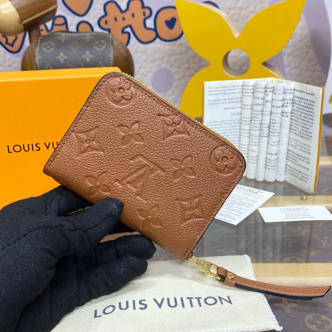 Louis Vuitton LV Calfskin Zippy Coin Purse Wallet Cardholder M12760 Brown