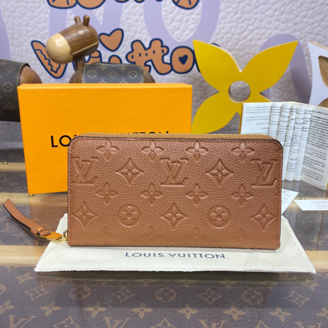 Louis Vuitton LV Calfskin Zippy Wallet Purse Cardholder M12755 Brown