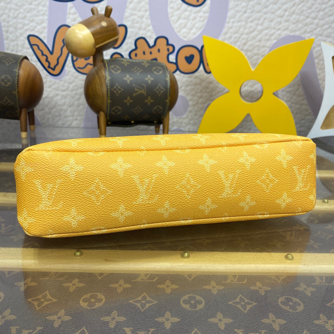 Louis Vuitton LV Pochette Voyage Souple Clutch Bag Handbag M12665 Yellow