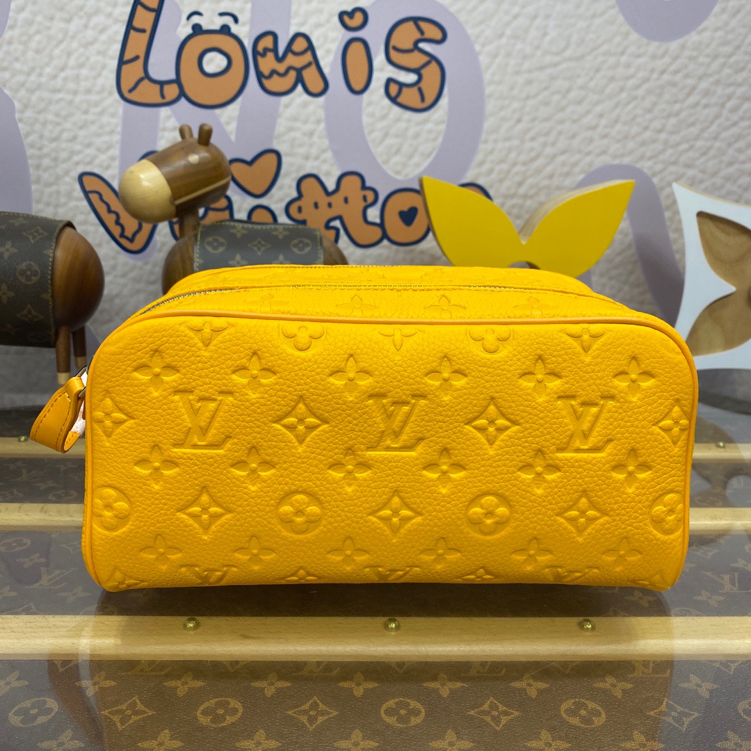 Louis Vuitton LV Calfskin Dopp Kit Toiletry Bag Pouch M13009 Yellow