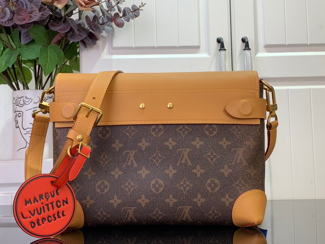 Louis Vuitton LV Men Monogram Steamer Crossbody Bag Handbag M11533 Brown