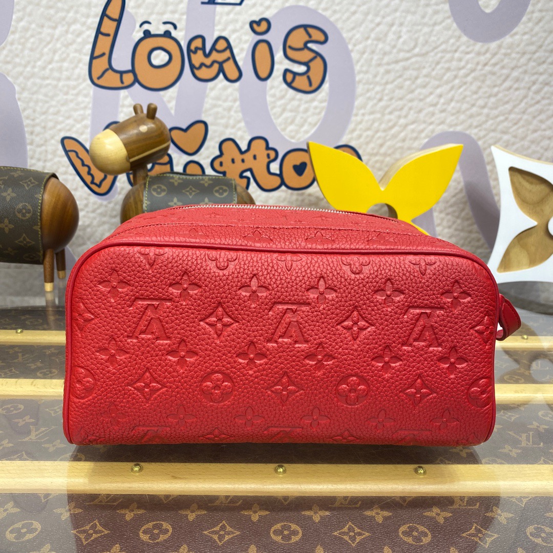 Louis Vuitton LV Calfskin Dopp Kit Toiletry Bag Pouch M13023 Red