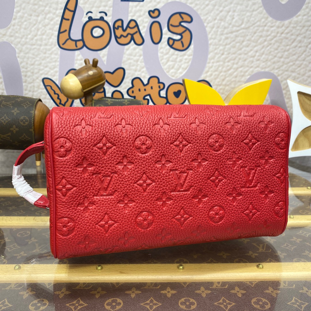 Louis Vuitton LV Calfskin Dopp Kit Toiletry Bag Pouch M13023 Red