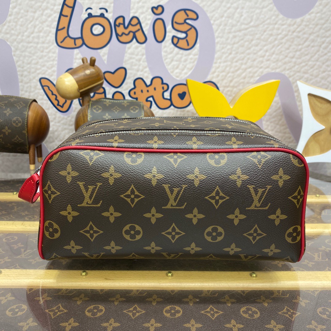 Louis Vuitton LV Monogram Dopp Kit Toiletry Bag Pouch M12640 Red