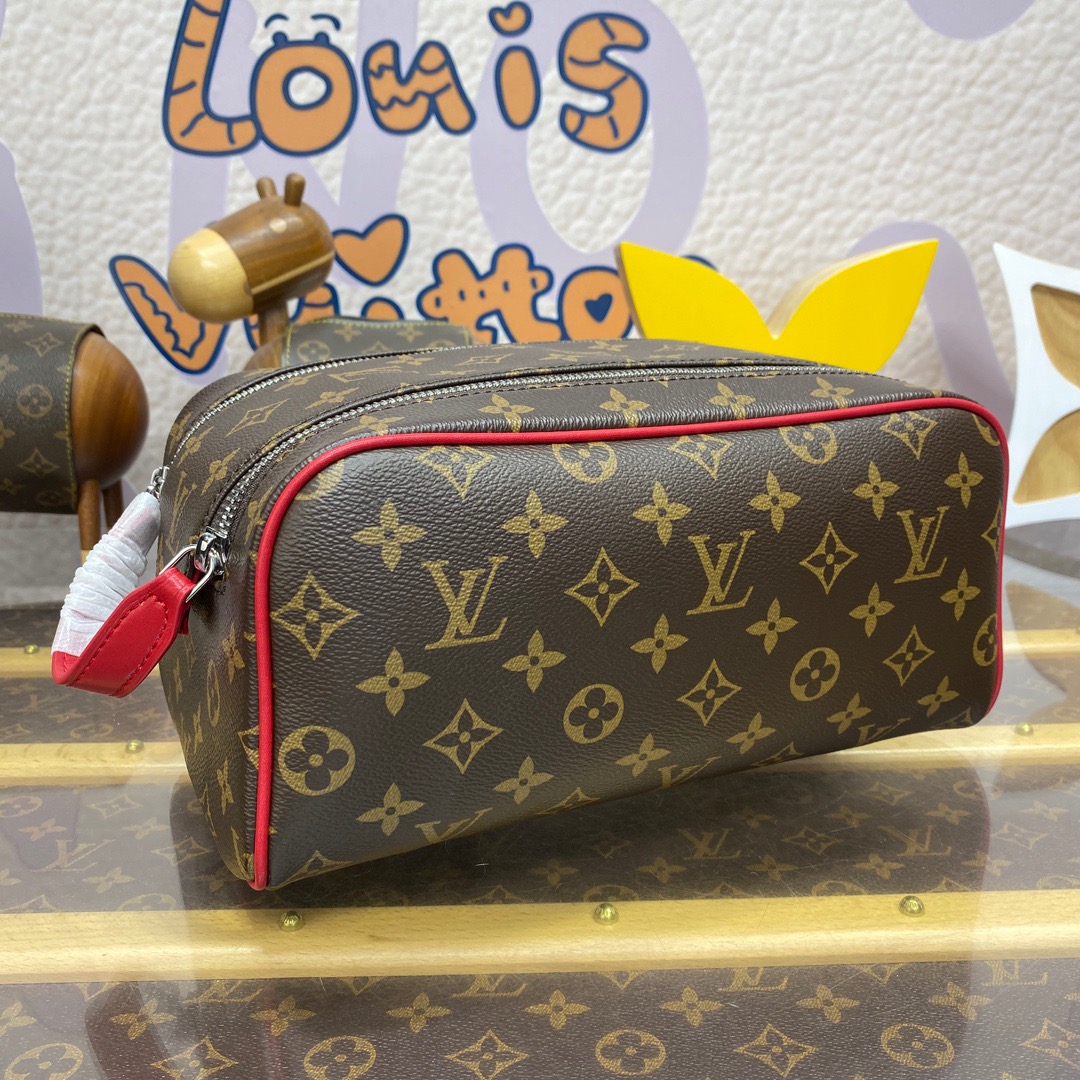 Louis Vuitton LV Monogram Dopp Kit Toiletry Bag Pouch M12640 Red