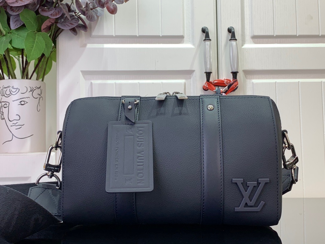 Louis Vuitton LV Men Aerogram City Keepall Bag Handbag M11602 Navy