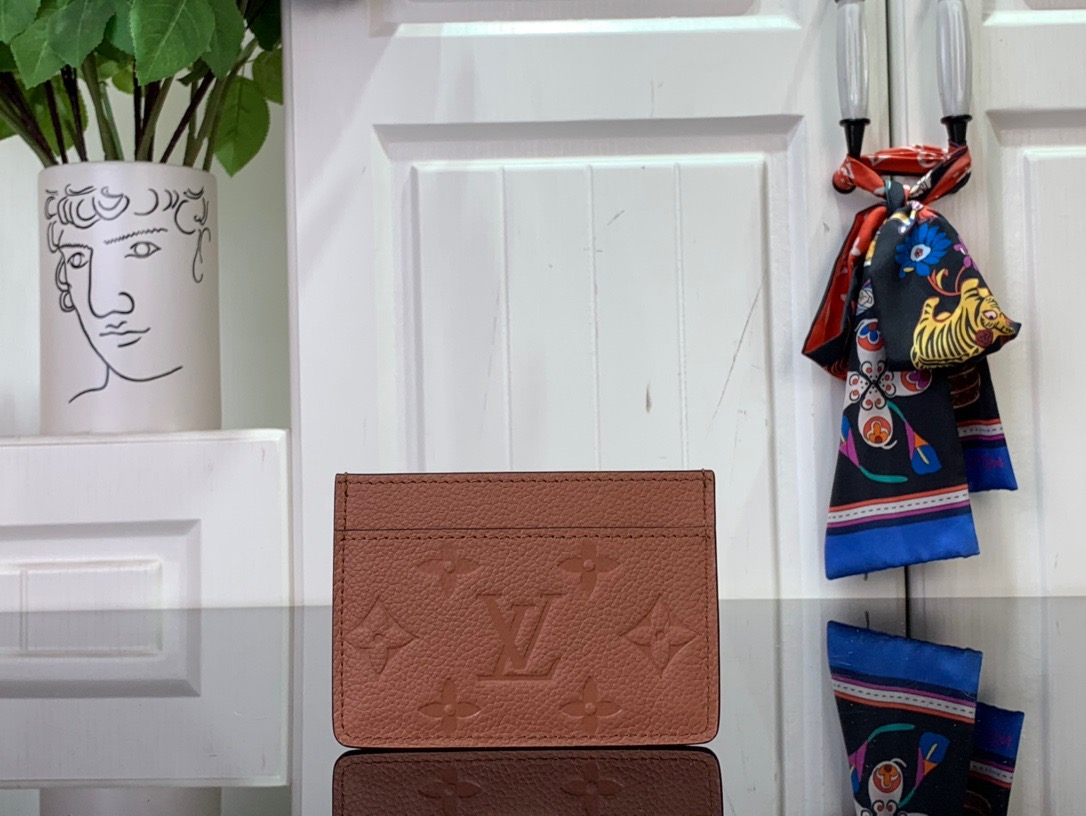 Louis Vuitton LV Porte Cartes Double Cardholder Wallet Purse M83678 Brown