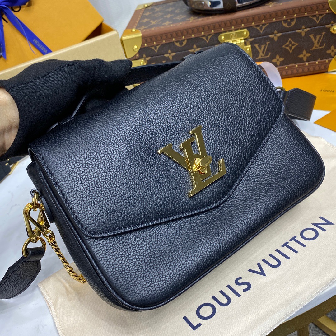 Louis Vuitton LV Calfskin Oxford Bag Handbag M22735 Black