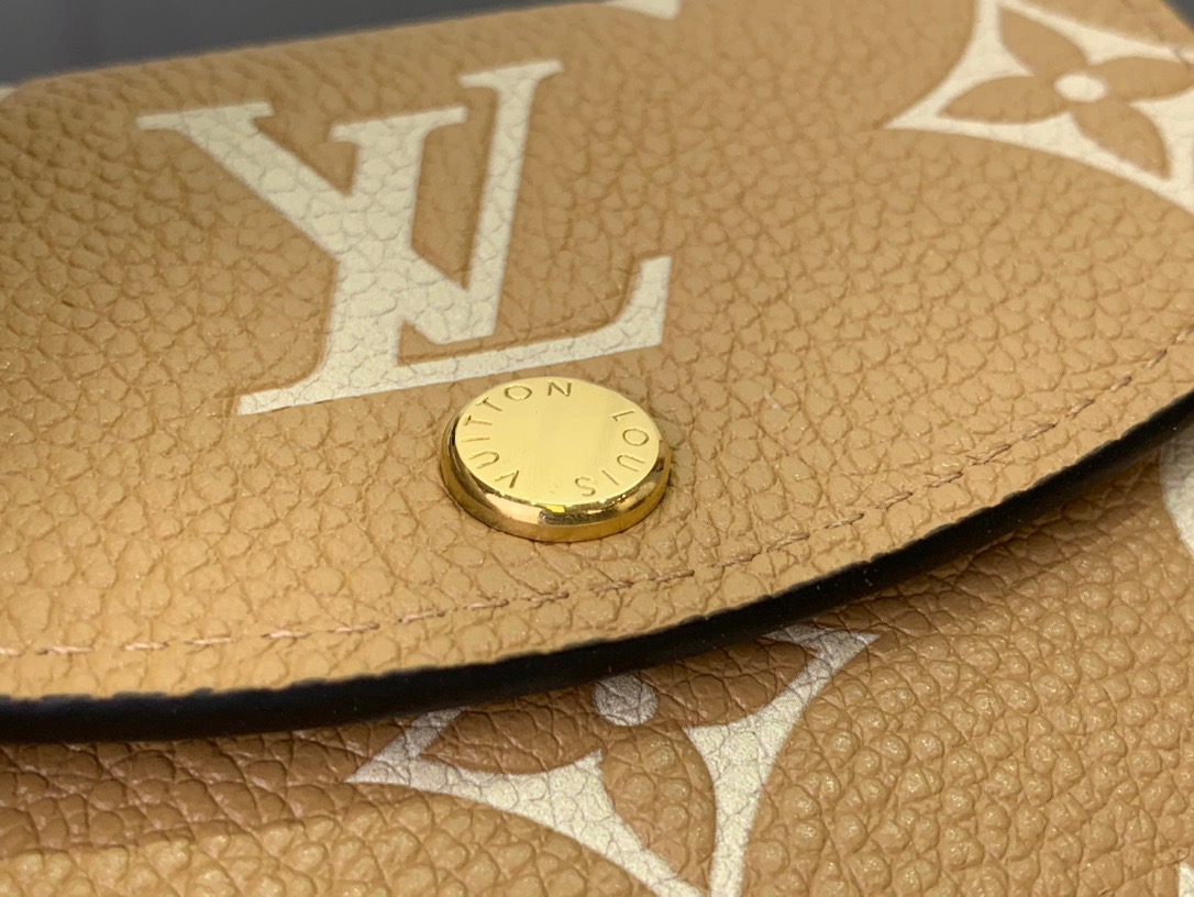 Louis Vuitton LV Calfskin Rosalie Coin Purse Wallet M81455 Tan