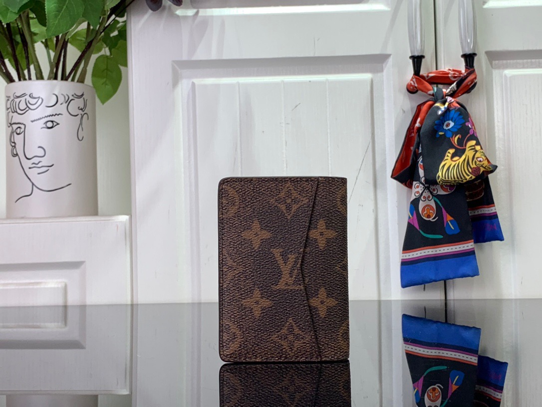 Louis Vuitton LV Monogram Pocket Wallet Purse Cardholder M11631 Brown