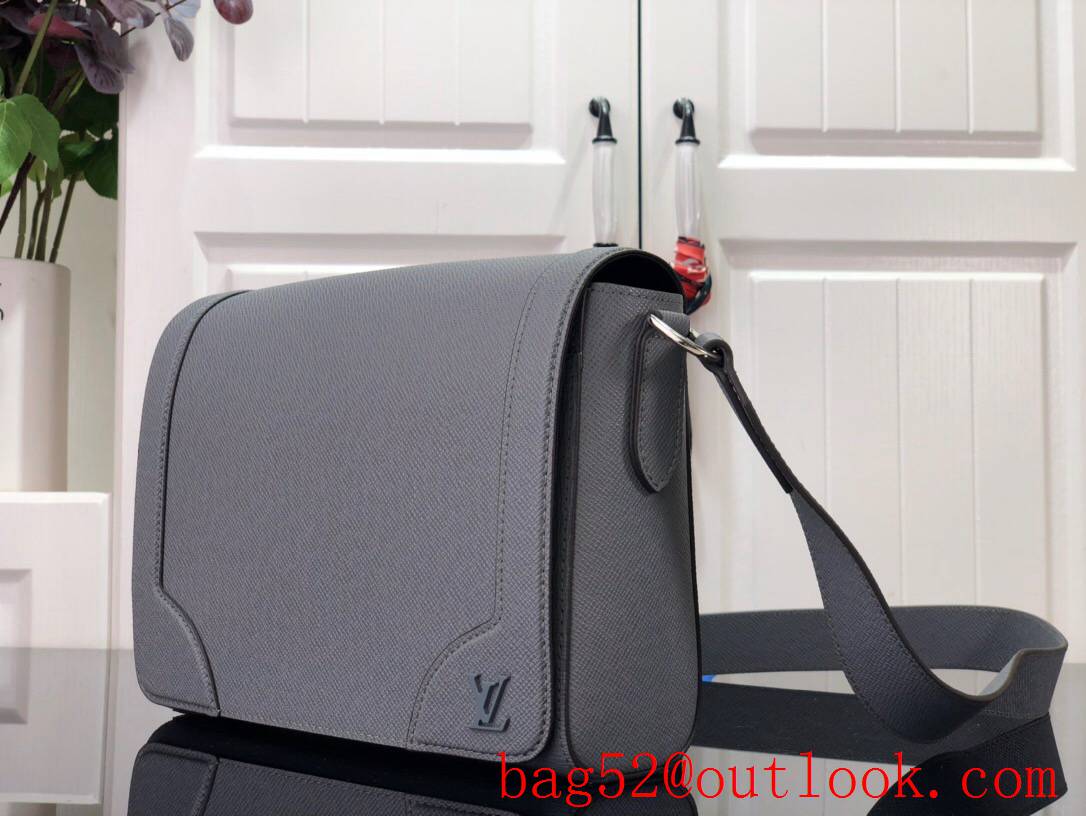 LV Louis Vuitton men small grey new flap messenger shoulder bag M30808