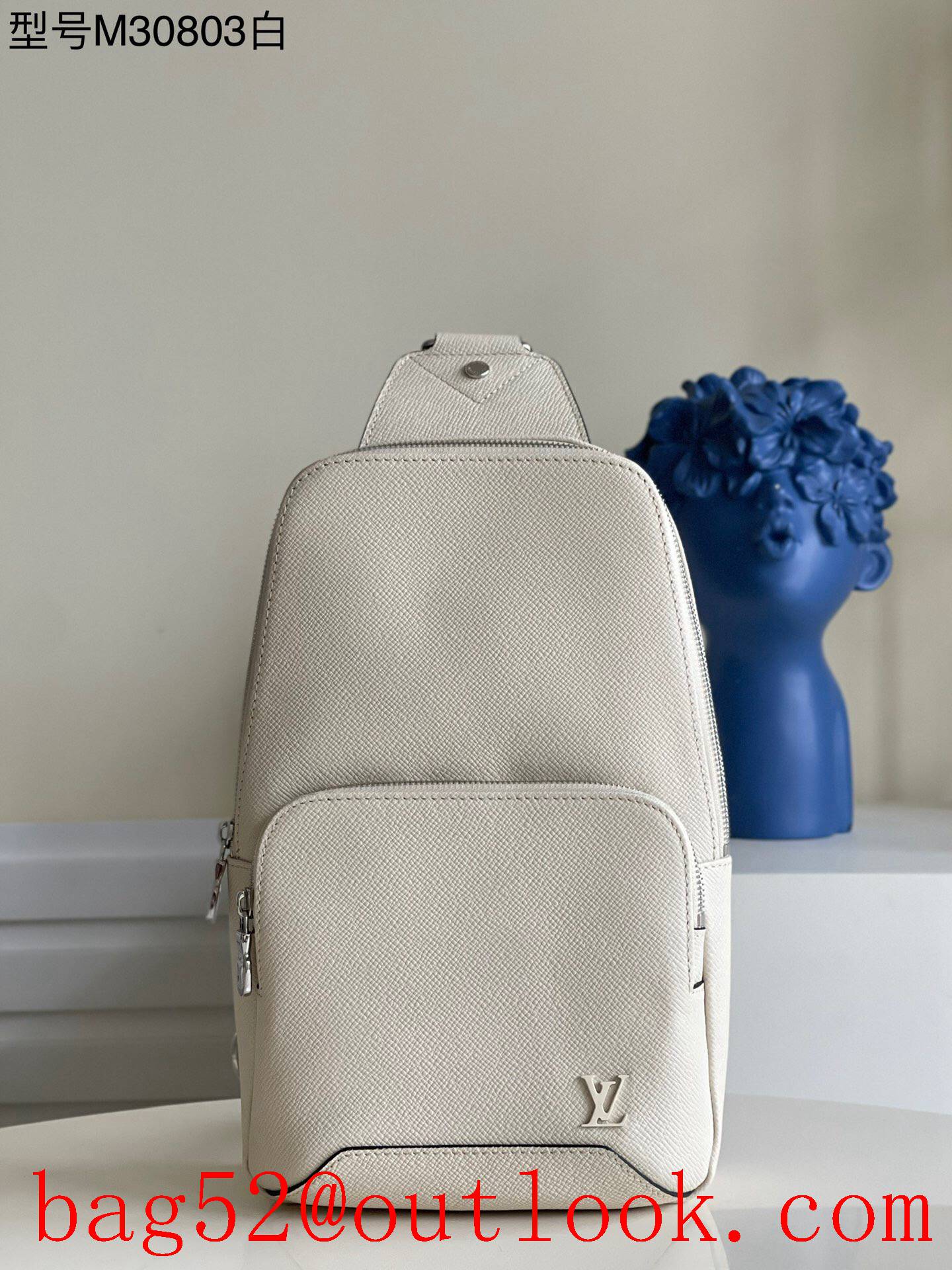 LV Louis Vuitton men avenue sling bag beige chest bag M30803