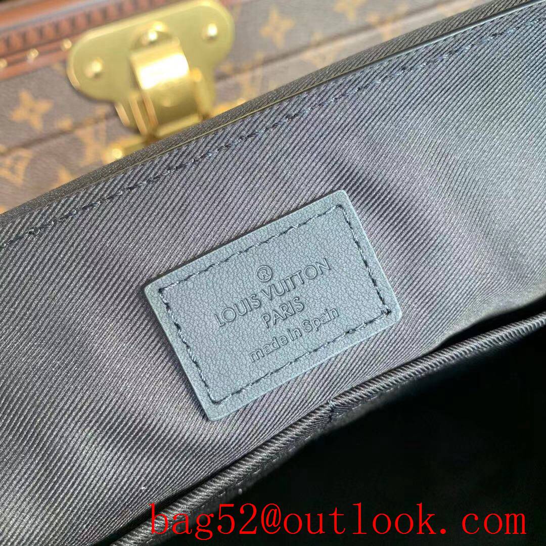 LV Louis Vuitton men black calf leather messenger shoulder bag