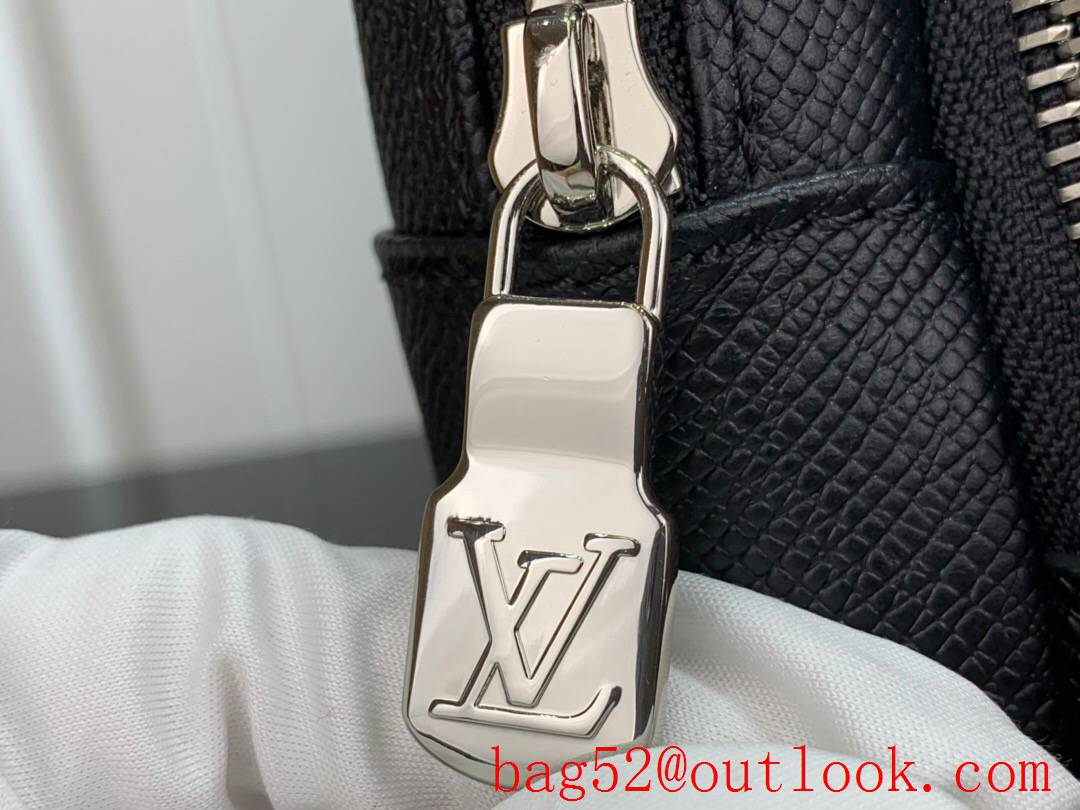 LV Louis Vuitton men taiga leather avenue sling bag silver-color lv initials check bag M30443