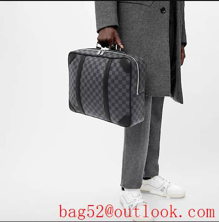 LV Louis Vuitton men Multipurpose damier graphite canvas briefcase backpack bag N50051