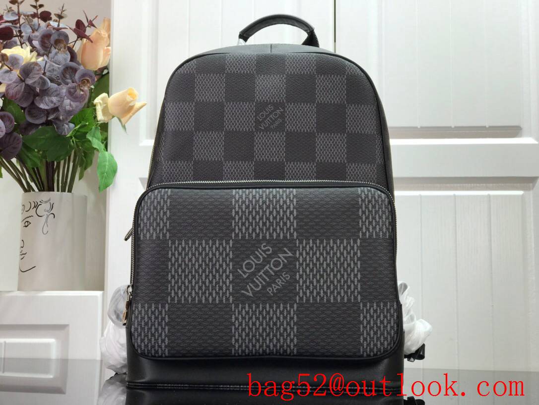 LV Louis Vuitton men gray damier canvas campus backpack bag N50009