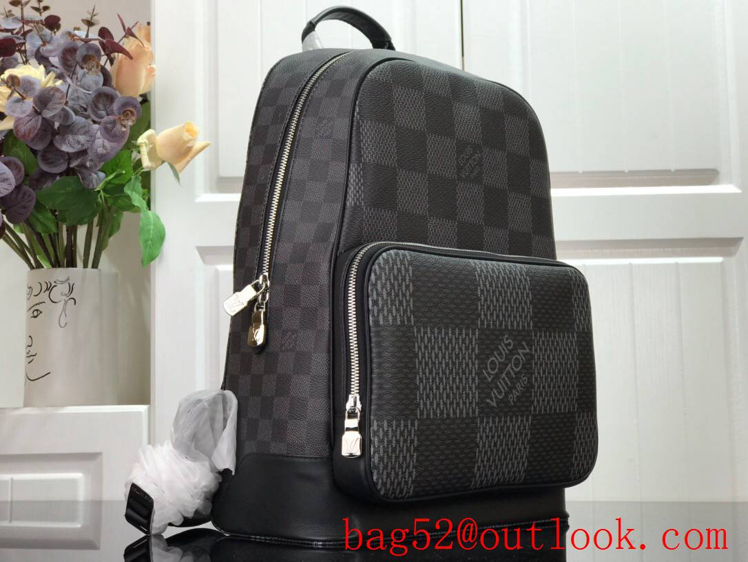 LV Louis Vuitton men gray damier canvas campus backpack bag N50009