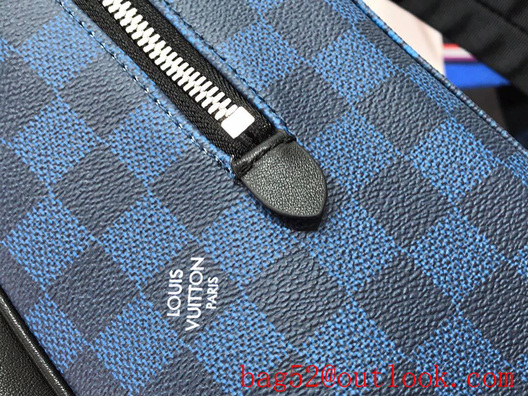 LV Louis Vuitton men blue damier canvas campus backpack bag N50009