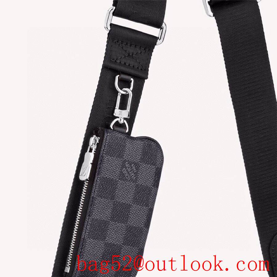 LV Louis Vuitton men gray damier graphite 3d canvas trio messenger shoulder bag N50017