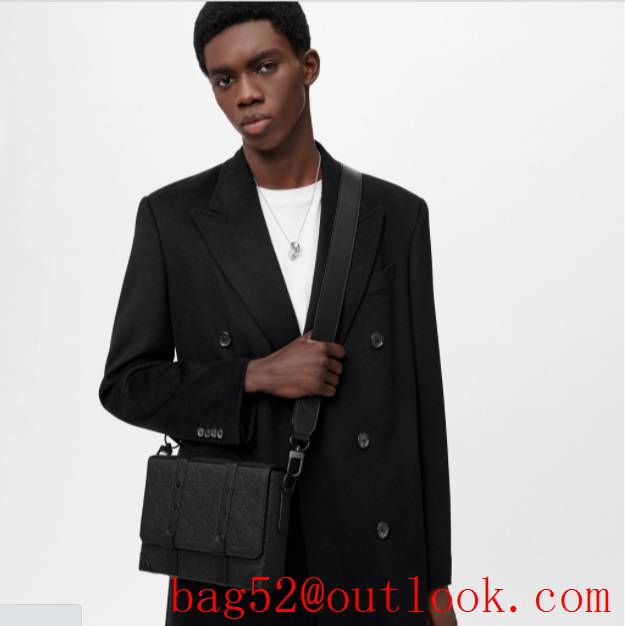LV Louis Vuitton men small taurillon leather monogram trunk messenger bag M57726