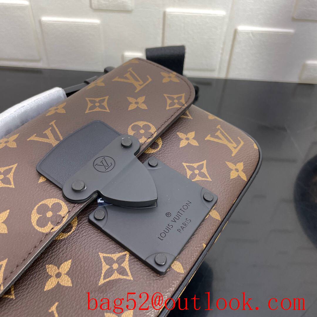 LV Louis Vuitton men monogram macassar canvas s lock sling bag chest bag M45807