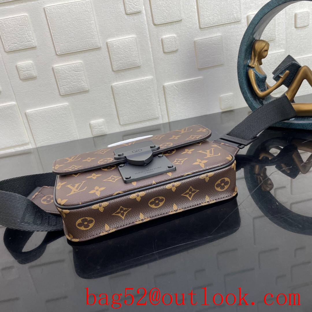 LV Louis Vuitton men monogram macassar canvas s lock sling bag chest bag M45807