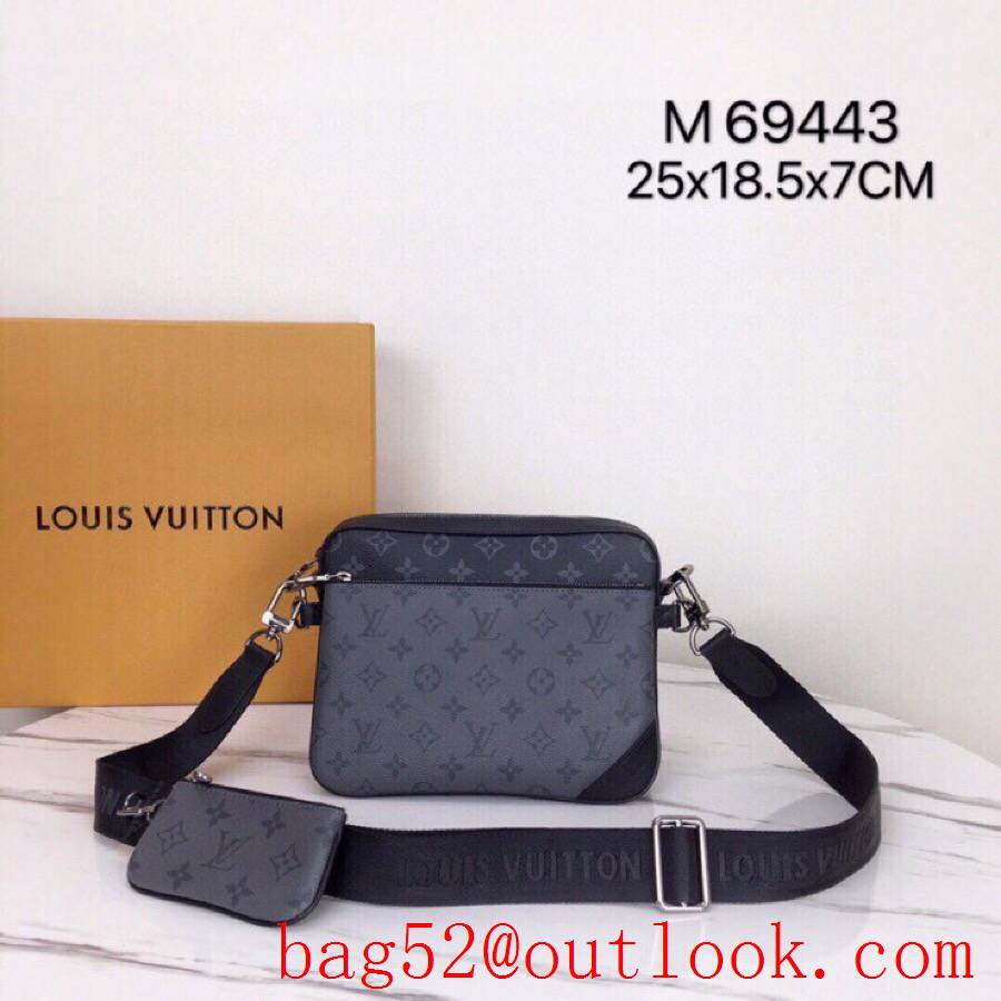 LV Louis Vuitton men small trio messenger monogram eclipse canvas mirror twin shoulder bag M69443