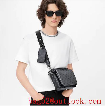 LV Louis Vuitton men small trio messenger monogram eclipse canvas mirror twin shoulder bag M69443