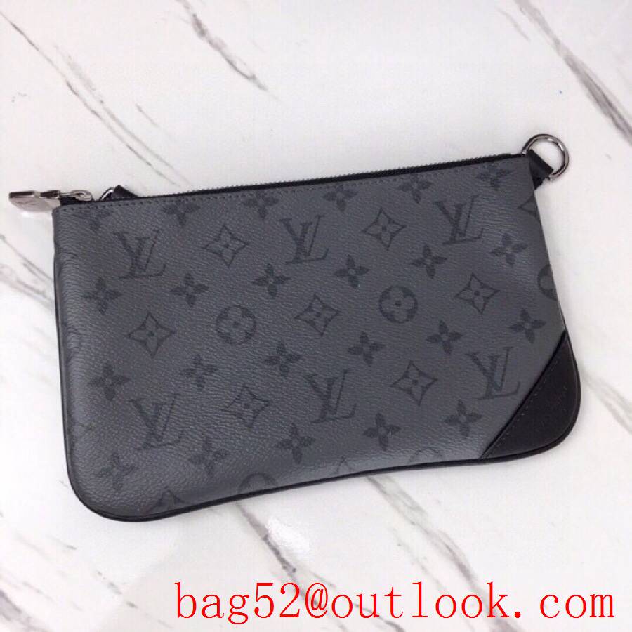 LV Louis Vuitton men small trio messenger monogram eclipse canvas mirror twin shoulder bag M69443