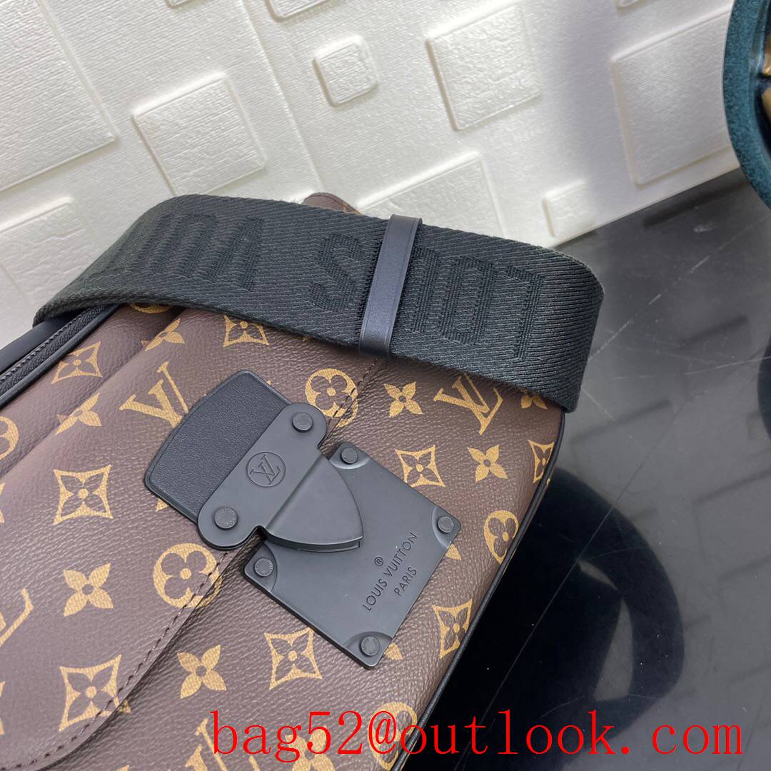 LV Louis Vuitton men monogram macassar canvas s lock messenger bag ...