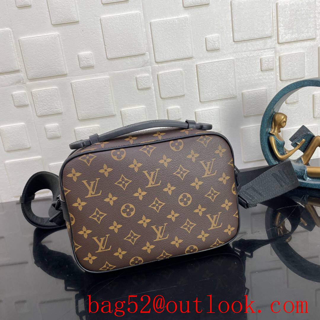 LV Louis Vuitton men monogram macassar canvas s lock messenger bag M45806