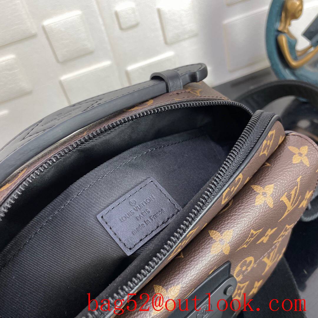 LV Louis Vuitton men monogram macassar canvas s lock messenger bag M45806