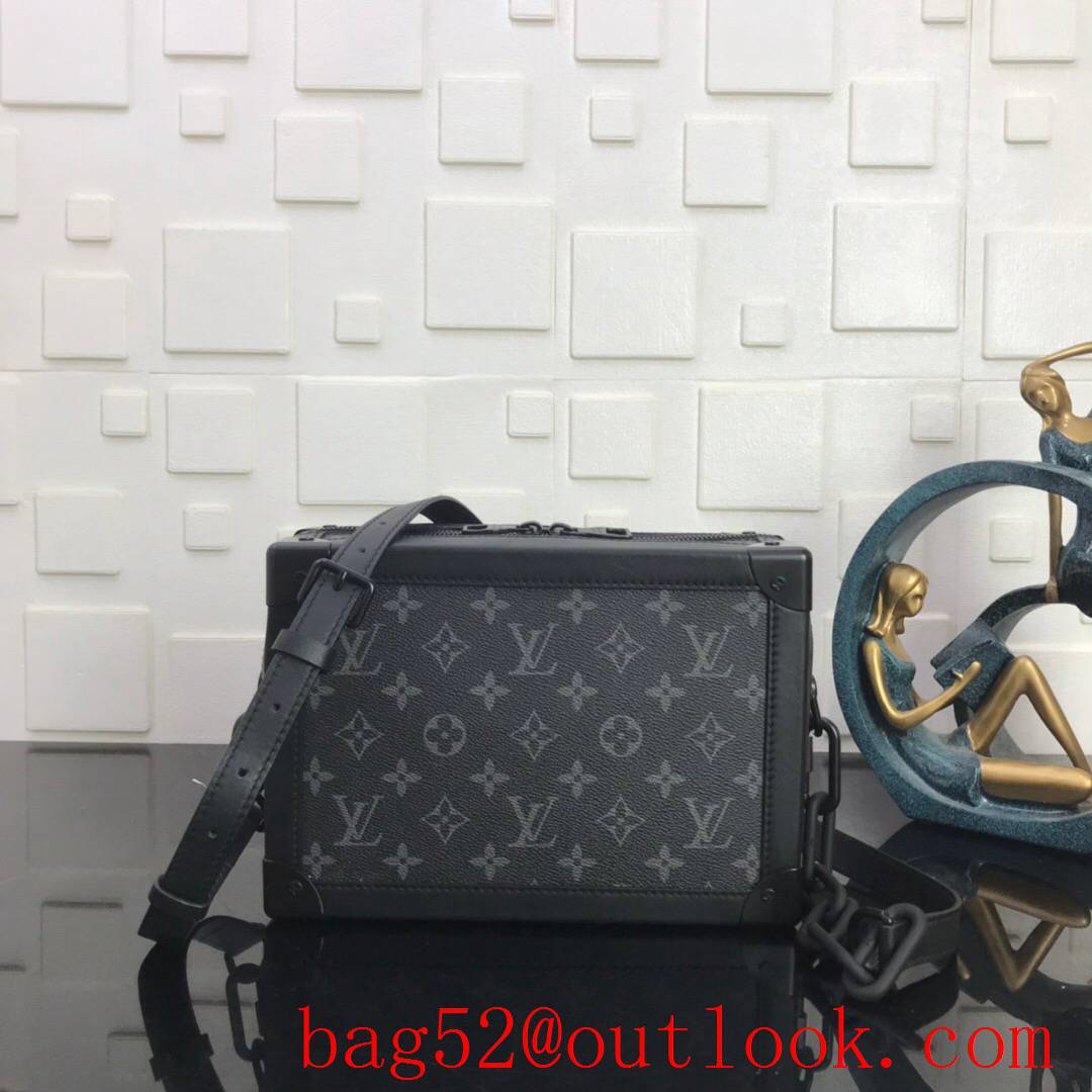 LV Louis Vuitton men black monogram eclipse canvas soft trunk messenger bag M44730