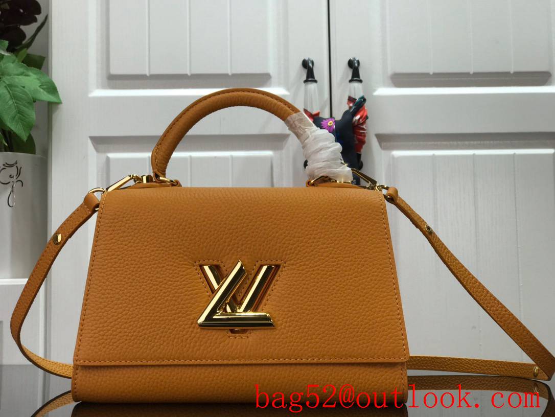 LV Louis Vuitton Small Twist One Handle Leather Handbag Bag M57093 Ginger