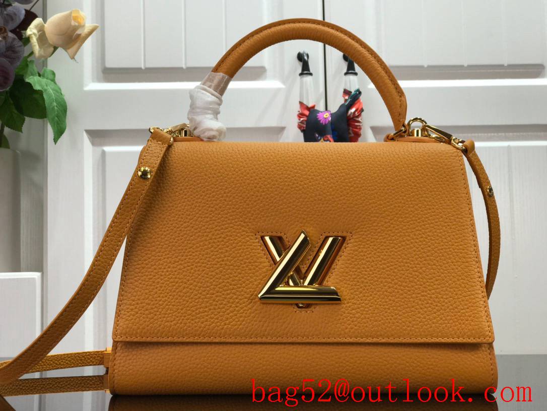 LV Louis Vuitton Large Twist One Handle Leather Handbag Bag M57090 Ginger
