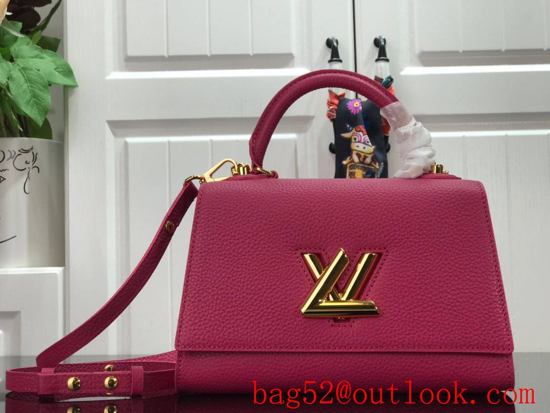 LV Louis Vuitton Small Twist One Handle Leather Handbag Bag M57093 Rose