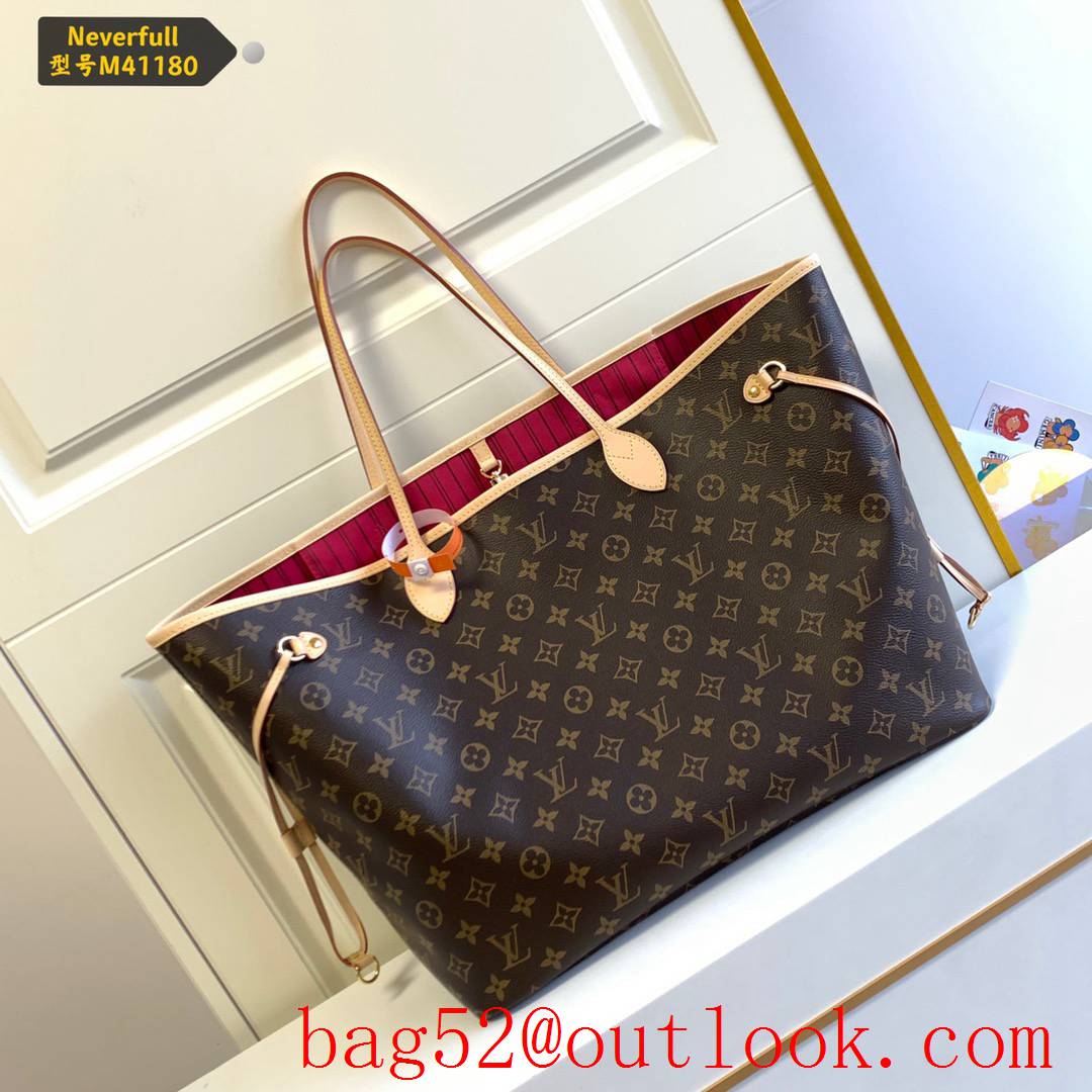 LV M41180 Louis Vuitton Monogram Neverfull MM Shopping Bag Handbag