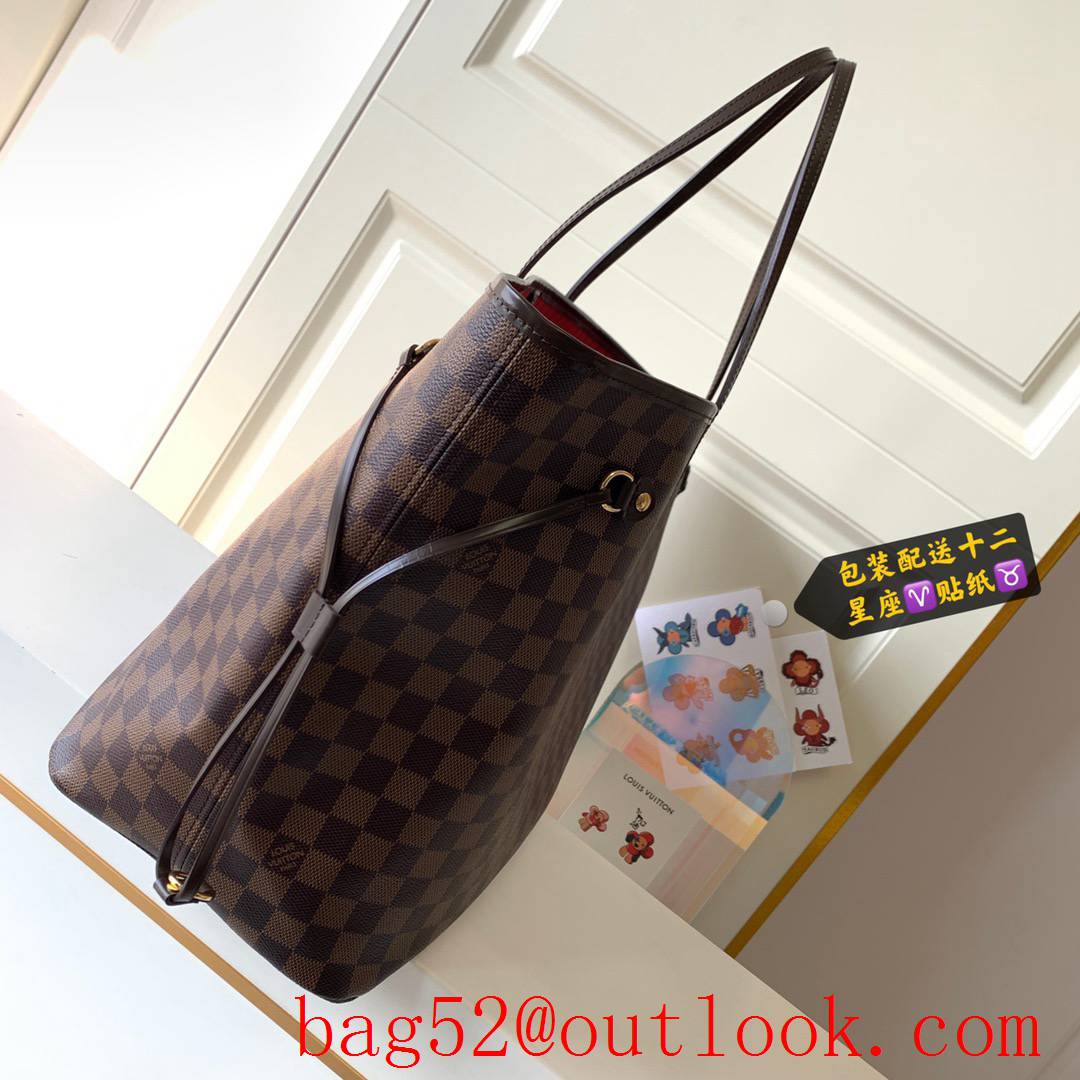 LV N41357 Louis Vuitton Damier Ebene Neverfull MM Tote Bag Handbag 