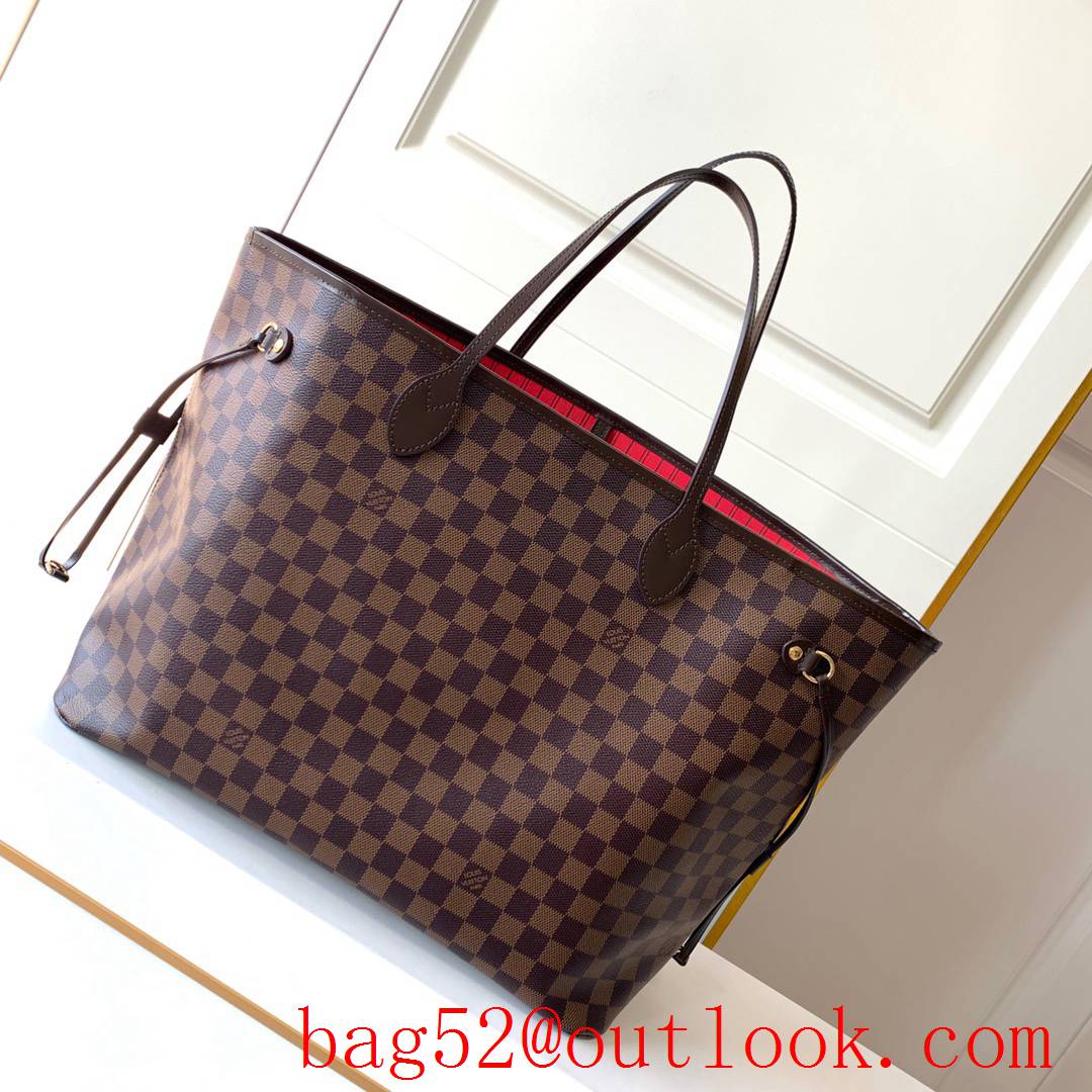 LV N41357 Louis Vuitton Damier Ebene Neverfull MM Tote Bag Handbag 