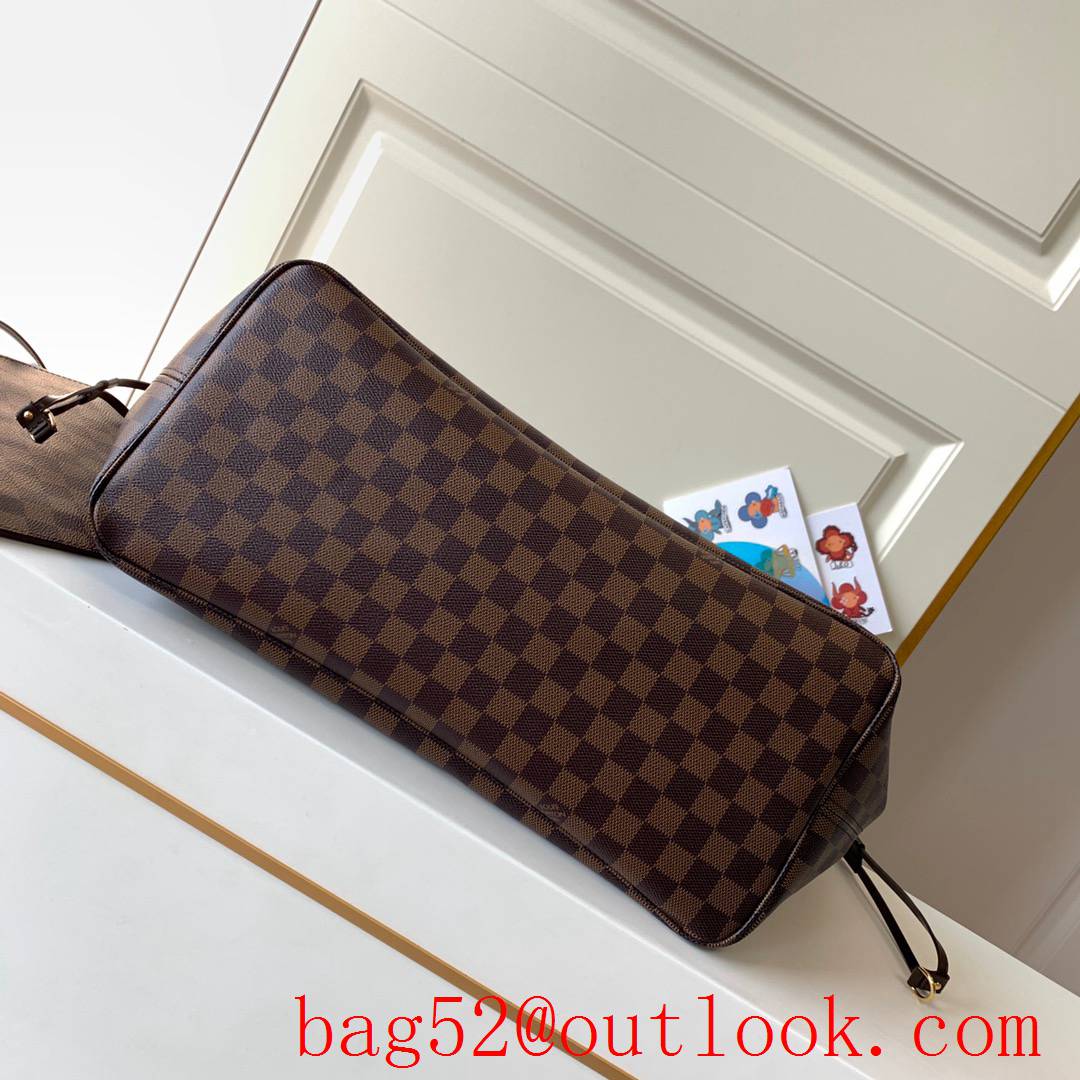 LV N41357 Louis Vuitton Damier Ebene Neverfull MM Tote Bag Handbag 