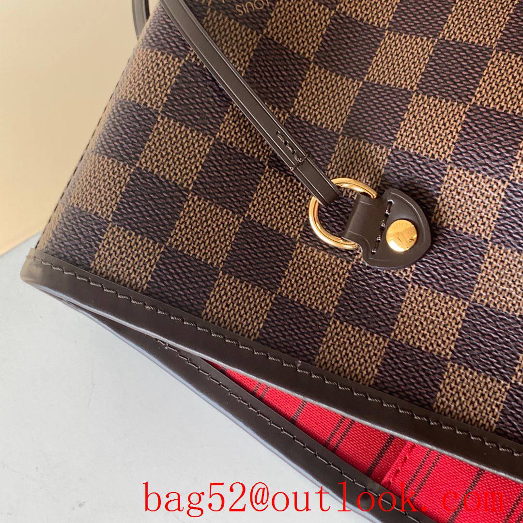 LV N41357 Louis Vuitton Damier Ebene Neverfull MM Tote Bag Handbag 