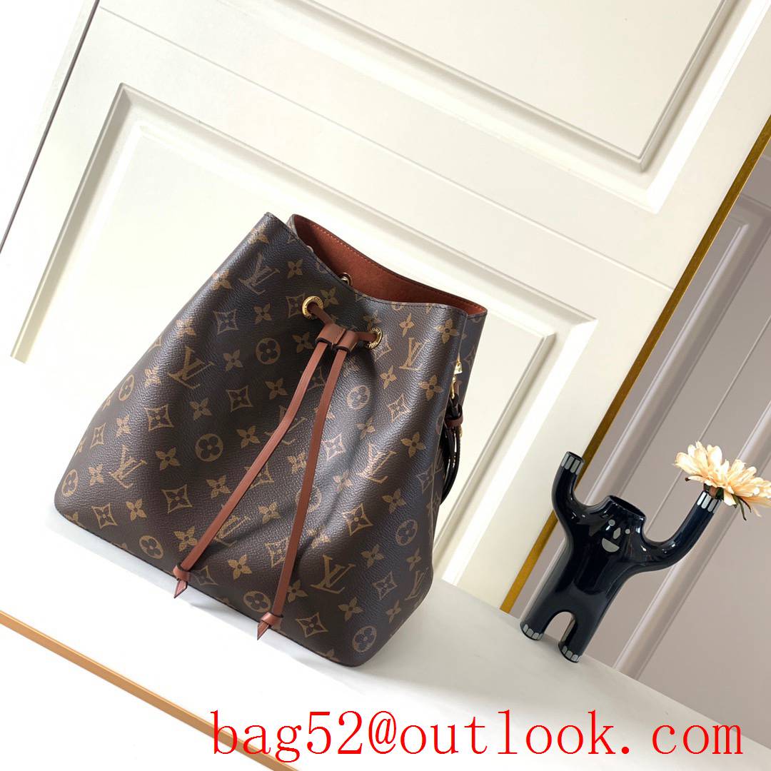 LV Louis Vuitton Monogram Canvas NEONOE Bucket Bag Handbag Brown M44887