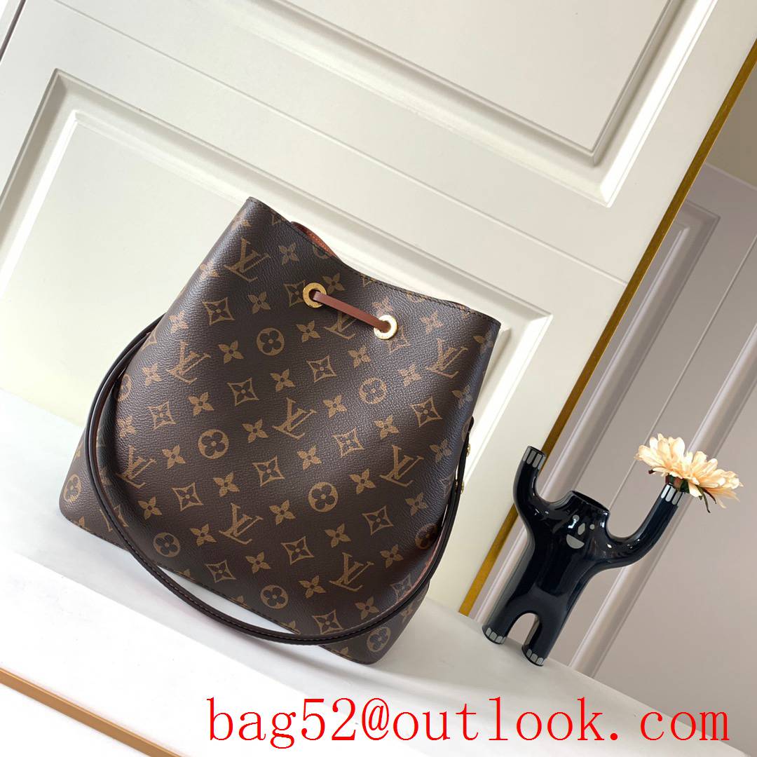 LV Louis Vuitton Monogram Canvas NEONOE Bucket Bag Handbag Brown M44887