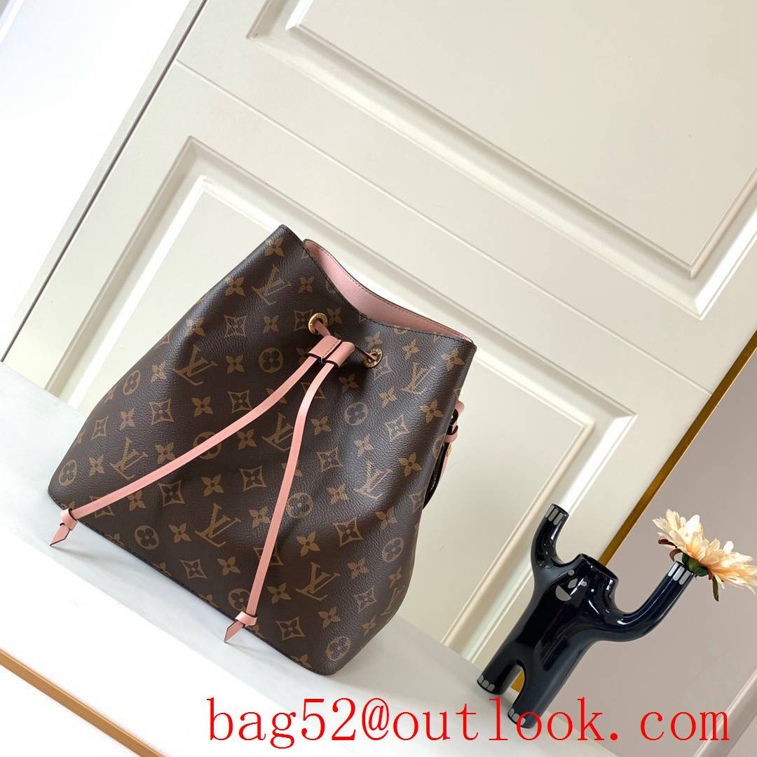 LV Louis Vuitton Monogram Canvas NEONOE Bucket Bag Handbag Pink M44022